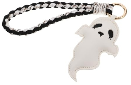 LIFKOME Halloween Weißer Totenkopf Geflochtene Handykette Geist Schlüsselanhänger Perlen Handgelenkband Handy Charm Armband Für Auto Und Taschenanhänger