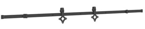vidaXL Schiebetürbeschlag-Set 213,5 cm Stahl Schwarz