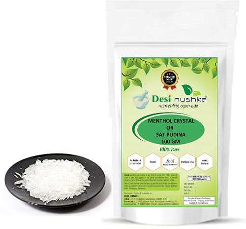 Desi Nushke Sat Podina - Menthol Crystal - 3.52 oz - Mentha Arvensis - 100 gm - Peppermint - Sat Pudina - Pudina Puvvu Crystals