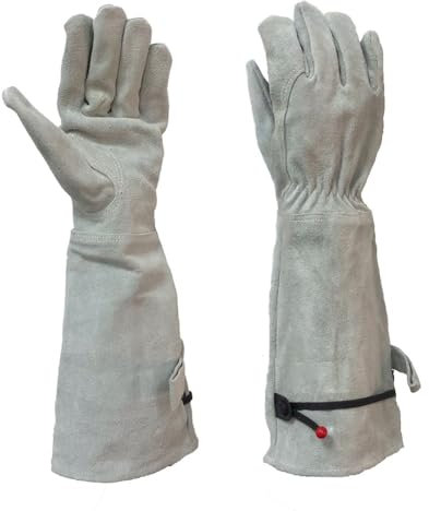 Gants De Protection Travail Universels pour Soudeur, Gants De Jardinage À Long Tube en Cuir De Vache, avec Protection De l'avant-Bras, pour Le Soudage, Le Jardinage, Le Barbecue, Les Gants De Travail