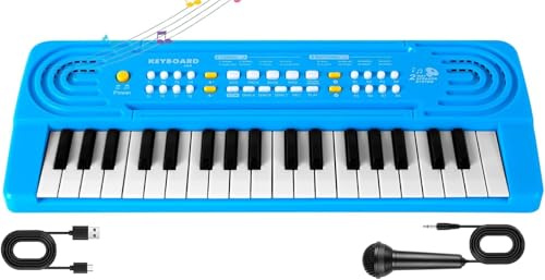 m zimoon 37 Mini-Key Kids Keyboard Piano with Microphone Music Toy