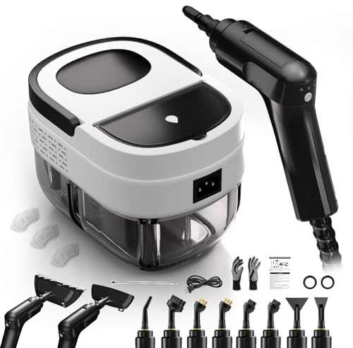 Nettoyeur Vapeur Portatif, 2500W Steam Cleaner pour La Maison, Multi-usage Nettoyant Vapeur, Poignée Réglable 3 Niveaux, 1600ML Réservoir d'eau, Nettoyeur à vapeur portable pour Fenêtres, Cuisine, Sol