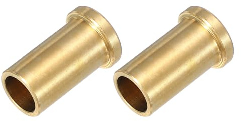 sourcing map 2PCS Flange Sleeve Bearings, 3/8 Bore x 1/2 OD x 1 Length, Self-Lubricating Brass Flange Bushings Sleeve, 9.5mm Bore x 12.7mm OD x 25.4mm Length
