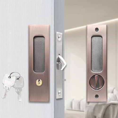Serrure de porte coulissante invisible avec crochet à clé pour balcon et portes en bois, matériau en alliage de zinc assurant sécurité et longévité fiables pour les applications de porte coulissante