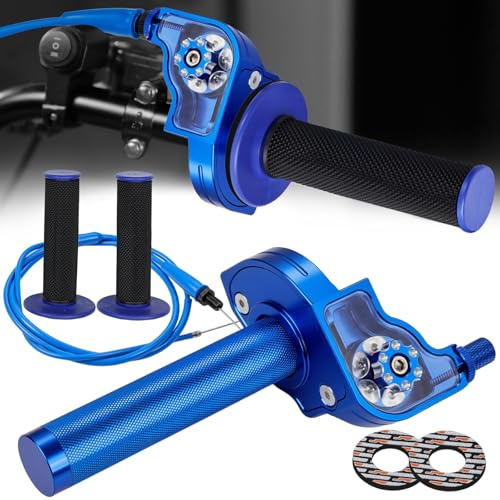 BIUGERCN Schnellgasgriff Motorrad Gashebel Montage 7/8 Zoll 22 mm Griffe Gaszug Schnellzug schnellgasgriff for Yamaha YZ YZF PW WR TTR 50-250cc Dirt Pit Bike Scooter Blau