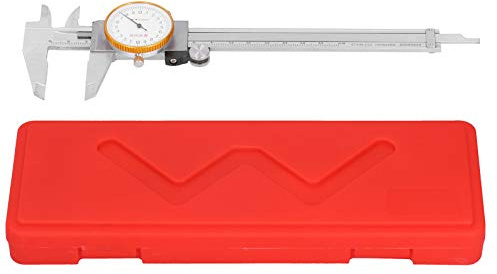 Calibrador de dial Vernier 0,02 Herramienta de medición de acero inoxidable de doble choque Manual de 0 a 150 mm para medición de precisión