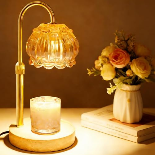 GLOWSHIRE Candle Warmer Lamp with Timer, Candle Warmer Height Adjustable, 2 Bulbs, Candle Lamp with UK Plug, Home Decor, Birthday, Anniversary, Candle Enthusiasts, Presents for Women.