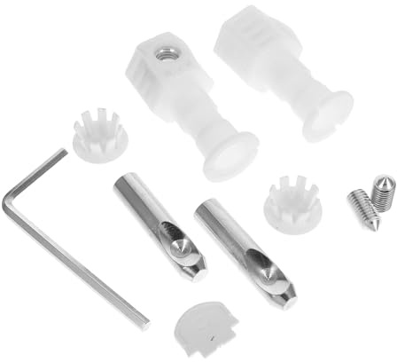 HOMSFOU Kit Bulloni e Viti di Fissaggio per Sedile Wc in Nylon, Elementi di Fissaggio per Sanitari Sospesi, Chiave Corta Bianca, Compatibile per Montaggio a Parete e Installazione Bagno