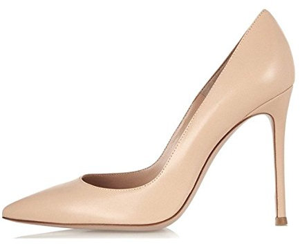 EDEFS Scarpe Eleganti Donna Décolleté in Pelle con Tacco Alto 10 cm Design Pulito e Senza Tempo Beige EU42