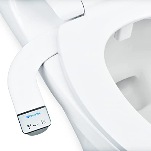 Brondell Bidet - Thinline SimpleSpa SS-150 Fresh Water Spray Non-Electric Bidet Toilet Attachment in White with Self Cleaning Nozzle and SafeCore Internal Valve