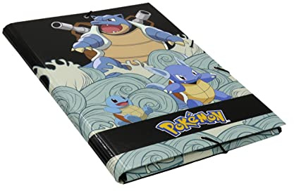 Pokemon Classeur à rabat, squirtle, dossier avec gommes, couleur noire, produit officiel (CyP Brands)