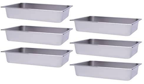 kangten Edelstahl Behälter Gastronormbehälter Stapelbar 6 Stück Tiefe 100mm Dampftischpfannen 1/1 Hotel Food Chafing Dish