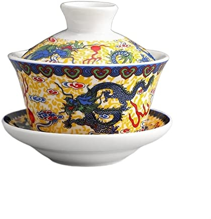 BAtlam Taza de té Cerámica Pintada a Mano de Porcelana Blanca y Azul Sopera Tazón Grande Tetera (Color : 2) (Blue，White)