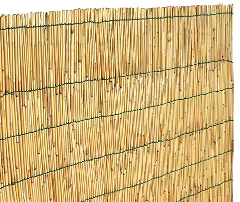 Arella In Canna Cannette In Bamboo Pelato Bambù Naturale Da 5 mm Arelle Canniccio Decorativo Recinzione Giardino Ringhiera Balcone Terrazza Piscina Stuoia Ombreggiante (1 x 5 M)