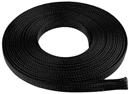 MOCNT 20mm PET Erweiterbar Geflochtener Kabelschlauch Flexibel Selbstschließender Kabelschutz Kabelmanagement Hülse Geflechtschlauch Isolierschlauch Rohr Kfz Auto Schwarz 10Meter
