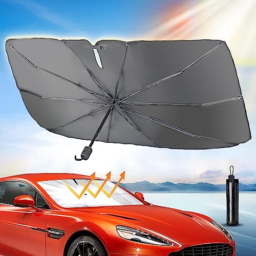 Sxiio Faltbarer Sonnenschutz für Windschutzscheibe Avan Auto – Reflektierendes Material 99 Sonnenschutz – Universal