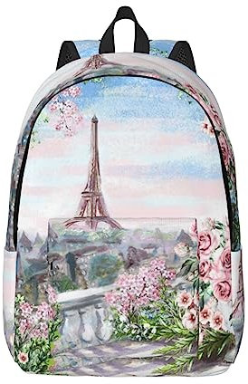 KoNsev Schöner Eiffelturm Paris Laptop-Rucksack, Reiserucksack, Arzttasche, schwarz, Rucksack, stilvoll, leicht und funktional, Schwarz , S