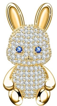 KristLand Mode Kaninchen Brosche mit funkelndem Zirkonia Stein Tier Brosche Pin Art Deco niedliche Bunny Brosche Pin Party Geburtstag Ostern Geschenke für Frauen Männer