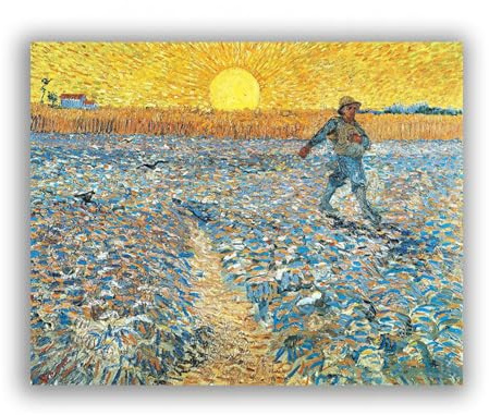 FITSEN Il Seminatore di Vincent van Gogh Dipinti famosi Stampa su tela Riproduzioni Quadri Van Gogh Arte da parete su tela per soggiorno 50x63 cm senza cornice