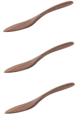 Cabilock 3st Buttermesser Aus Walnussholz Kelle Brotschaber Spurtle-spatel Honig Marmelade Praktischer Butterschaber Kleiner Schaber Erdnussbutter Käse Schwarze Walnuss
