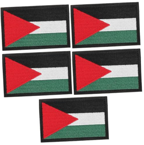 SEWACC 5stücke Badge Patch Palästina Flaggen-patch Bestickte Applikation Für Armbänder Und Bekleidung Für Rucksäcke Und Accessoires Patriotisches Design Einfache Anbringung