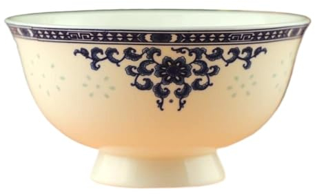 OTENG Porzellan im Hofstil Pastell-Porzellanschale, chinesisches Porzellan im antiken Palaststil, 13 cm, 5,1 Zoll hoher Fuß, hochwertige Reisschale aus Knochenporzellan, großes Haushaltsgeschirr
