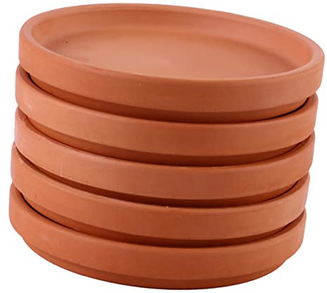 KONTONTY 15 Pièces Plateau de jardinière en Terre Cuite des vases Pots en Terre Cuite vieillie empotage Support Pot de Fleur Pot de Fleur en Terre Cuite Pots de Fleurs Petit Pot de Fleur