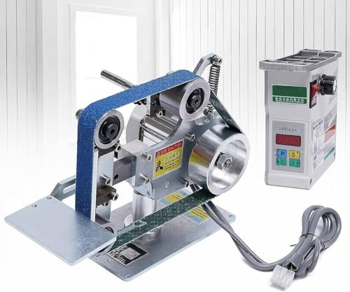 PASPRT Macchina a Nastro abrasivo, smerigliatrice da Tavolo da 550 W, lucidatrice per affilatura ad Angolo Fisso, Nastro da 30 * 1 Pollice, Piccola Macchina a Nastro