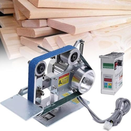 Amoladora de banco eléctrica multifuncional, vertical, horizontal, afiladora, máquina de banda pequeña con motor sin escobillas, 1 lijadora de banda de 30