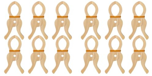 Qupdjxukis 12 Stück Hölzerne Spielklammern, Handgefertigte Riesenklammern, Spielzeuge, Holzklammern für Vorhänge, Kleiderschränke, Balkone, Kreative Holzklammern