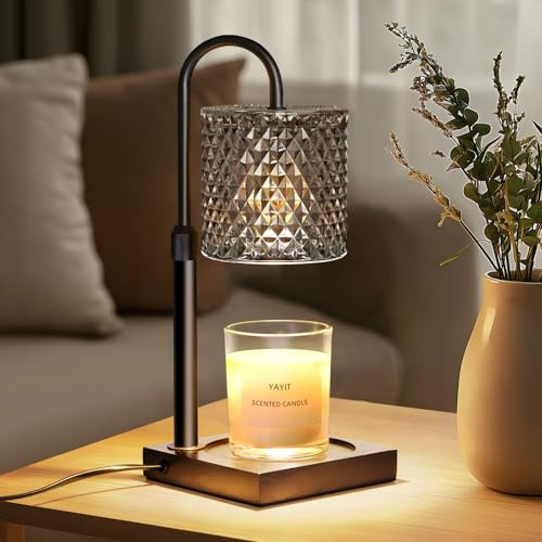 YAYIT Candle Warmer Lamp with Timer Dimmer Adjustable Height, Candle Warmer with 2 Bulbs for Jar Candles, Home Decor, for Women Birthday