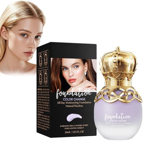 Boxiatil Fondotinta Liquido Termo-Cambiante, Copre Imperfezioni, Idrata a Lungo, Resiste al Sudore, Adatto a Tutte le Tonalità di Pelle, Finish Naturale