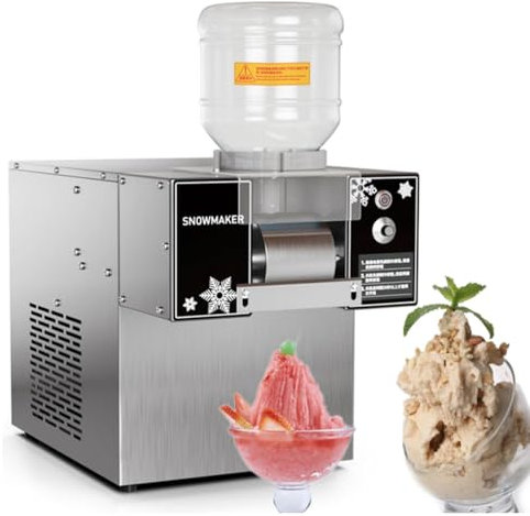 Macchina per gelato commerciale da tavolo, macchina per fiocchi di neve elettrica, macchina automatica per ghiaccio tritato per food truck, ristoranti, negozi di tè al latte, uso domestico,60kg/Day