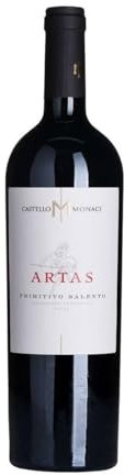 Castello Monaci Artas 2021, Primitvo Salento IGT, Vino Rosso Puglia, 16% vol, 750 ml