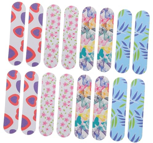 Mini Lima de Uñas de Esponja 9cm Estampada Doble Cara 40uds | Reutilizable, Pulido Seguro de Manicura, Formato Portátil, 40 Piezas para Salón