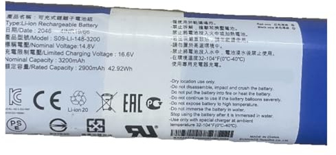 Batteri till soprobot 3200 mAh, kompatibelt med Corvus S09-LI-148-3200 litiumbatteri