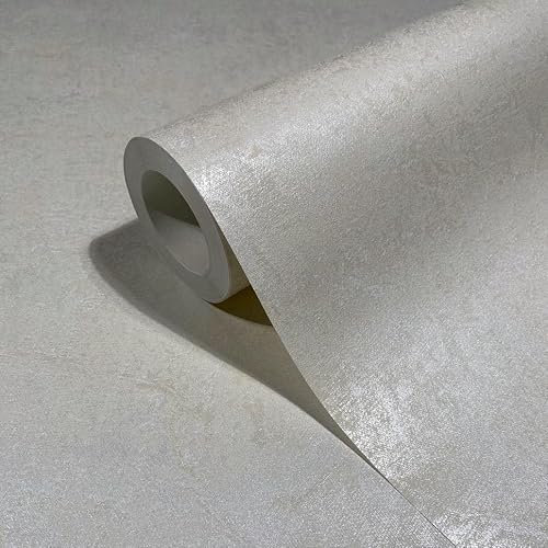 marburg Carta da parati bianca beige perla struttura classica per soggiorno, camera da letto, cucina, 10,05 x 0,53 m, made in Germany