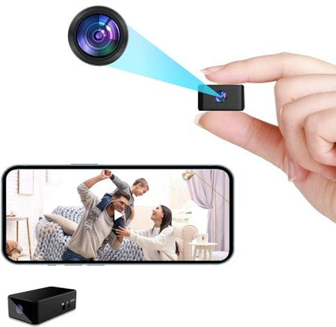 Spy Camera - 1080P Hidden Camera - WiFi Mini Cameras - Rechargeable Samll Spy Cam, Wireless Indoor/Outdoor Surveillance Ultra-Wide Angle Camera with Motion Detection, Real-Time Viewing with Mobile APP