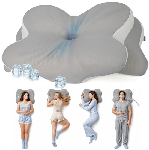 ARVOMA Almohada Cervicales y Cuello – Almohada Antiarrugas -Almohada Ergonómica para Dormir de Lado, Boca Arriba o Boca Abajo- Almohada Antirronquidos-Almohada Ortopédica para Mejor Descanso