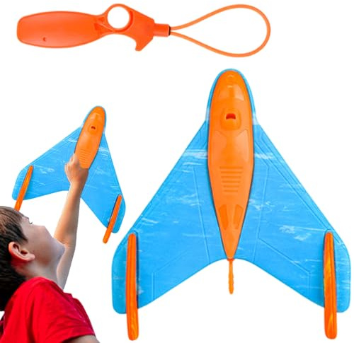 Segelflygplan barn - Katapult leksaksflygplan med ljuseffekt, små roliga flygande plan | Perfekta sportiga leksaker bakgård lekplats familjespel utomhusaktiviteter barnkalas och festunderhålln
