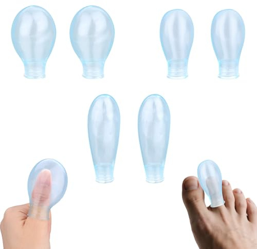 6pz Protezioni Impermeabili per Dita Dei Piedi e Delle Dita, Resistenti Protezioni Unghie da Bagno Manicotti Riutilizzabili in Silicone per Dei Piedi e Delle Pedicure da Bagno (Grande, Medio, Piccolo)