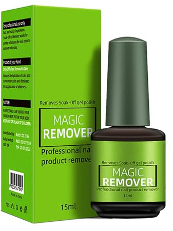 Solvente para Esmalte de Gel, 15 ml - Removedor Profesional para Uñas Semipermanentes, Elimina el Esmalte en 3-5 Minutos Rápidamente y Sin Dañar la Uña Natural, No Irritante