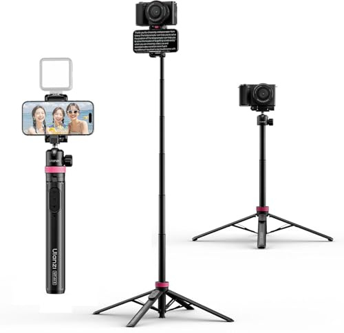 ULANZI MT-44 B Pop Open Palo Selfie Bluetooth 150 cm, Soporte de Cuatro Patas Apertura Automática, Trípode para Móvil con Zapata Fría, Rótula 360°, Rosca de 1/4 para Cámara DSLR Samsung iPhone