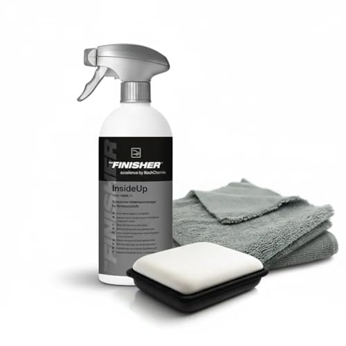 wortek interiörrengörare bilset + tillbehör interiör: Set av matlagning Chemie The Finisher Inside Up cockpitrengörare plastrengöring skrubber & mikrofiberduk bil rengöringsset inomhus