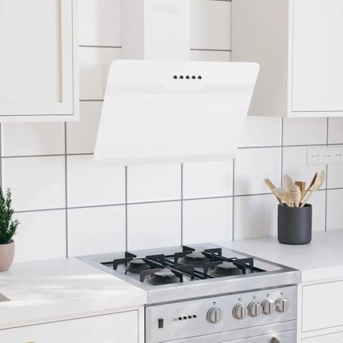 Genérico Campana extractora Pared Acero y Vidrio Templado Blanco 60 cm,Casa y jardín,Cocina y Comedor,Electrodomésticos de Cocina,Extractores-51668