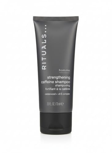 RITUALS Homme Strengthening Caffeine Shampoo, Herren-Shampoo mit Koffein & Zedernholz + Vitamin‑E‑Komplex, Reisegröße 70 ml