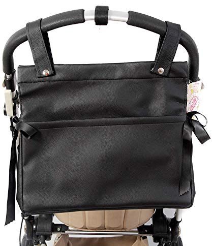 Danielstore Bolso Talega para Carro de Bebé – Organizador Universal Impermeable, Ligero y Resistente, Bolsa Maternal para Paseo y Viaje Compatible con Silla de Paseo Negro