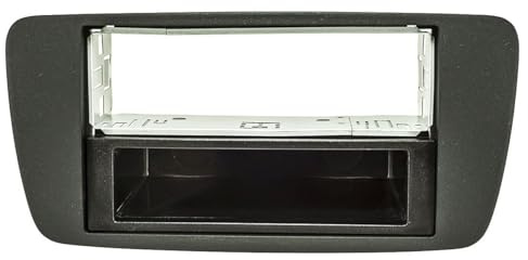 tomzz Audio 2449-040 Radioblende Metallschacht kompatibel mit Seat Ibiza 6J 2008-2013 metallic schwarzmatt