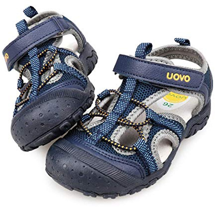 UOVO Jungen Sandalen Trekking Wandern Kinder Sandalen Outdoor Geschlossene Zehe Sandalen Sportliche Sommerschuhe Navy Blau 29