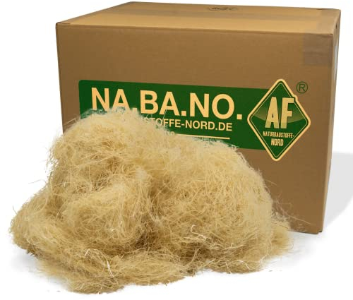 Nabano Stopf-Hanf - Stopfwolle aus Hanffasern zur Wärmedämmung & Isolierung - natürliche Hanf-Dämmung - Hanfwolle - Dämmstoff - Stopfdämmung - 1-25 Kg, Gewicht:15 Kg